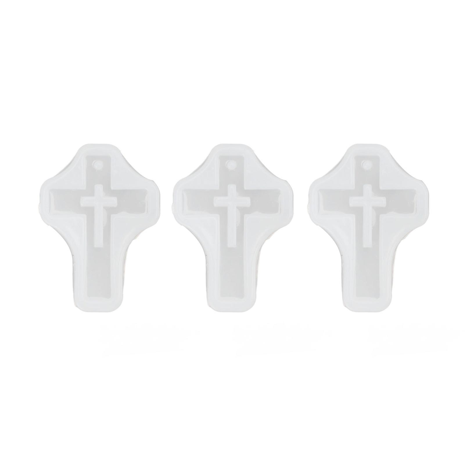 10Pcs Silicone Cross Mold High Elasticity Easy Releasing Multifunction Pendant Casting Molds for Jewelry Making DIY 