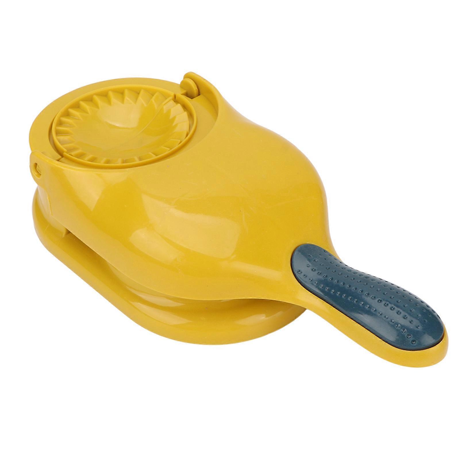 2 In 1 Portable Manual Dumpling Maker Kitchen Dumpling Making Tool Dough Pressing Tool Kitchen Accessories Yellow