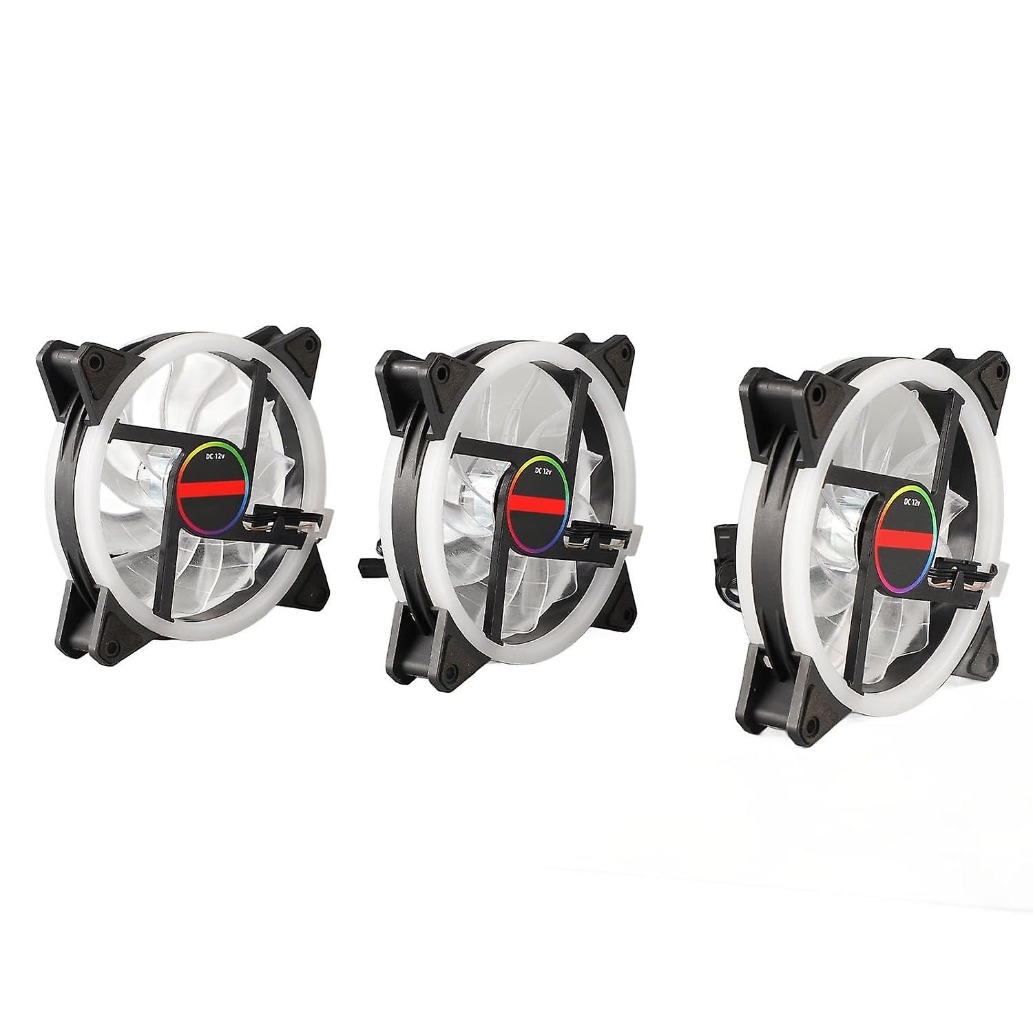 120mm Case Fan, Silent 16 LED Beads, High Brightness, Double Aperture Design, Easy Installation, ABS
