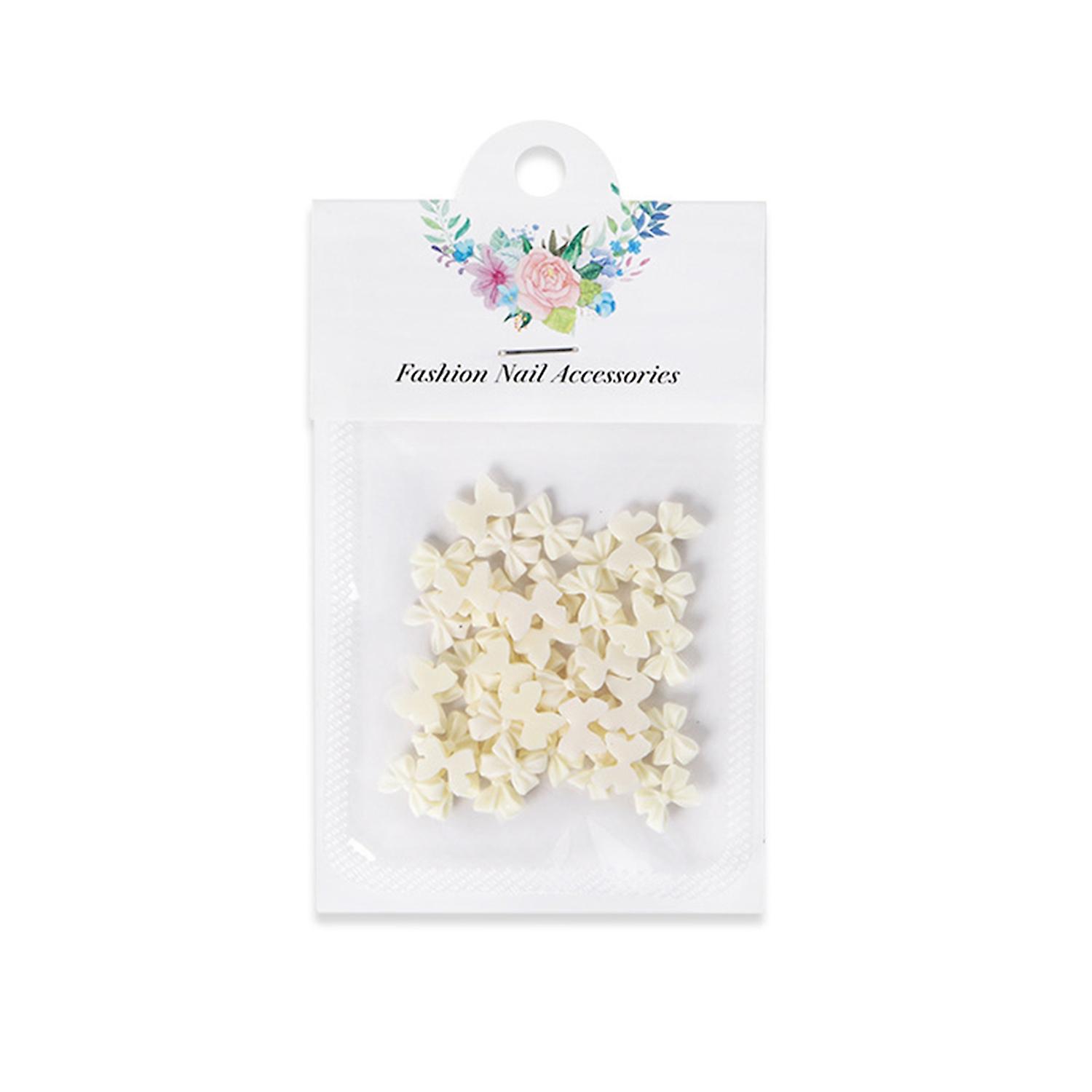 50Pcs Manicure Decor Three-dimensional Non-Fading Anti-drop Flat Base DIY Resin Bow Fingernail