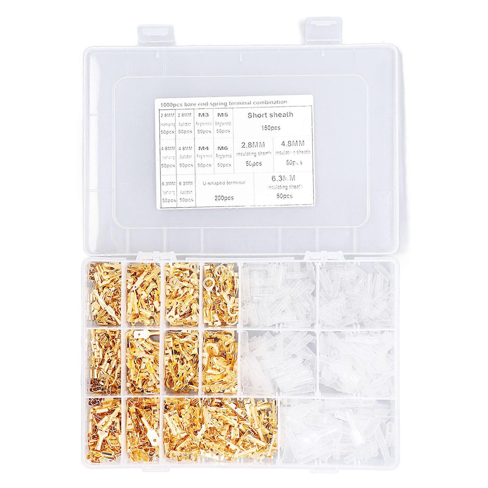 1000Pcs Spade Crimp Terminal Brass Quick Disconnect Electrical Crimp Terminal Spade Connector