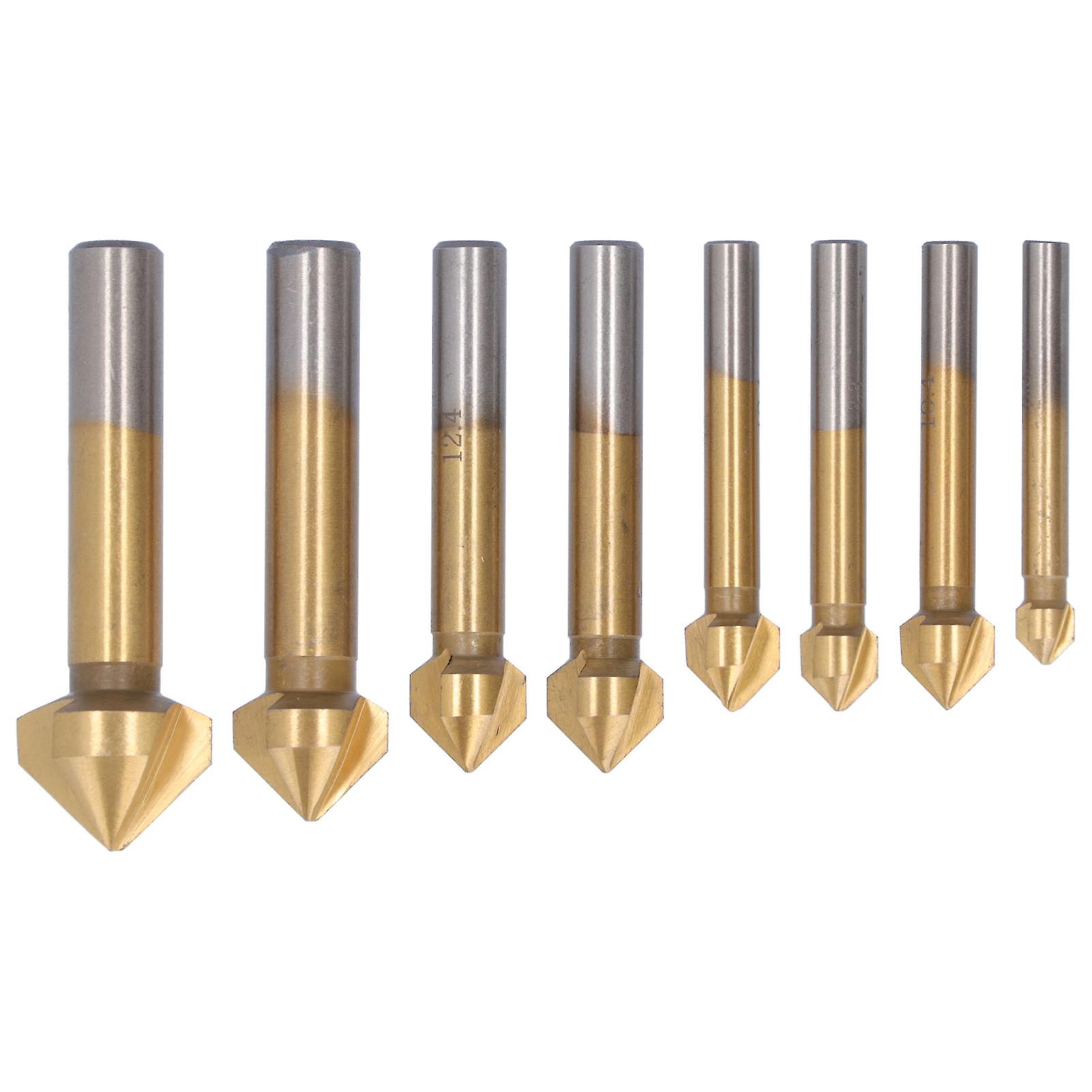8Pcs HSS4241 Chamfering End Mill Set with Titanize Coating