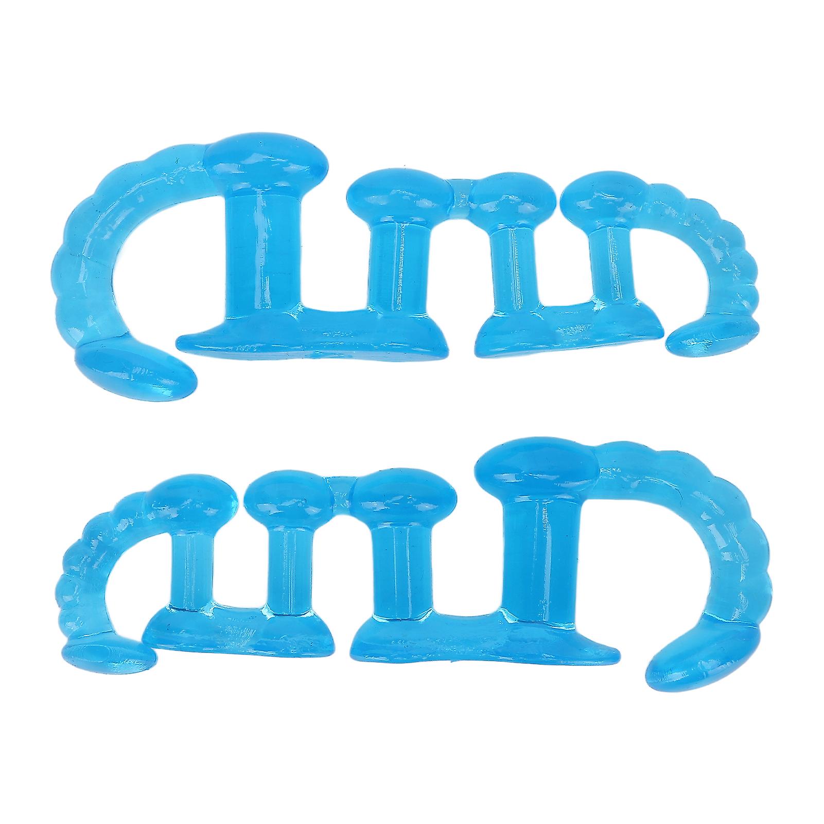Toe separators, spacers, bunion correctors, straighteners, spreaders for overlapping toes, blue