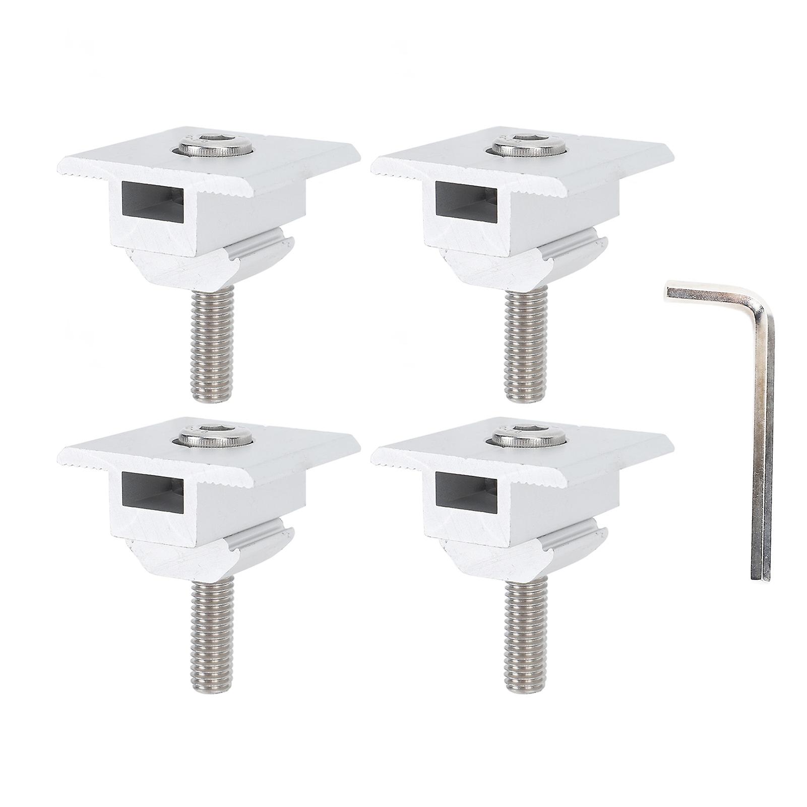 Solar Panel Brackets,Durable Steel Silver Solar Panel Mounting Bracket Centre Clamps 30mm Lightweight Solar Panels Mounting Clamps for RV Boat