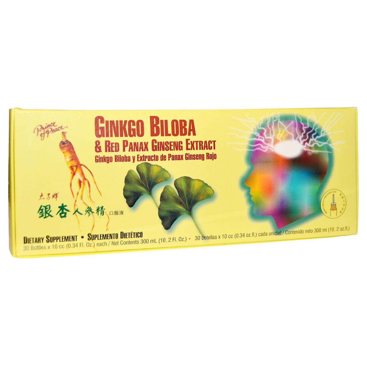 Prince of Peace, Ginkgo Biloba & Red Panax Ginseng Extract, 30 Bottles, 0.34 fl