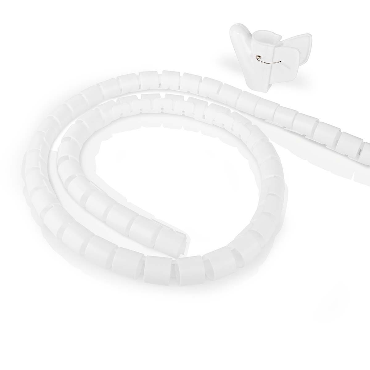 Cable Management | Spiral sleeve | 1 pc. | Maximum Cable Thickness: 32mm | PE | White