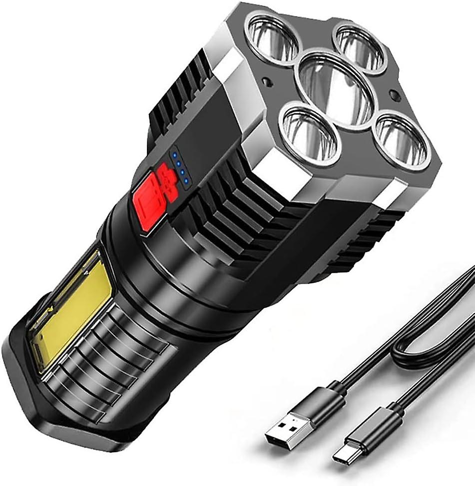  Torches Led Super Bright, Five-Nuclear Explosion LED Flashlight Strong Light Rechargeable, Led Spot