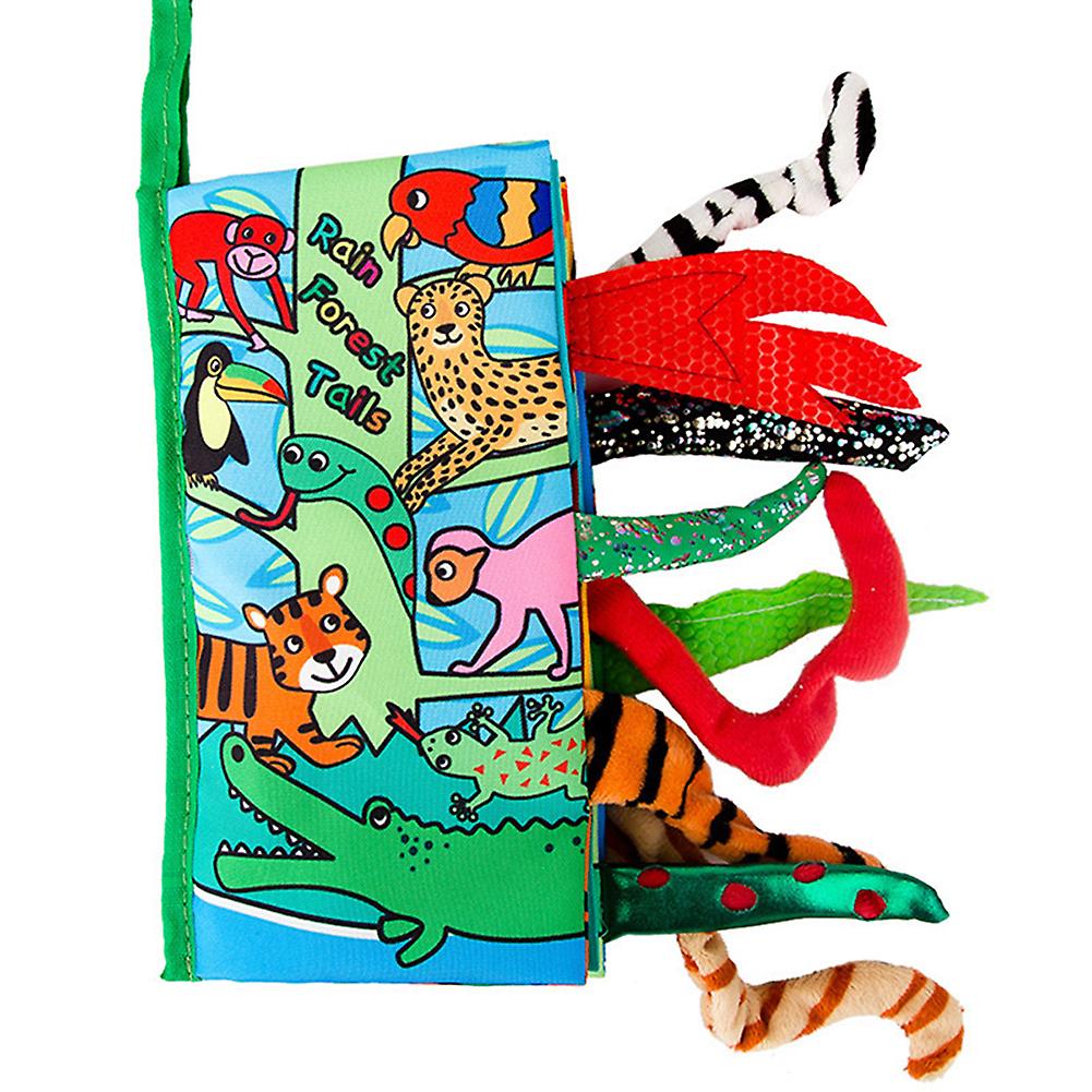 柔らかい赤ちゃんの布の本漫画の動物のタッチと赤ちゃんの幼児幼児の幼児のためのしわの尾の本を感じる