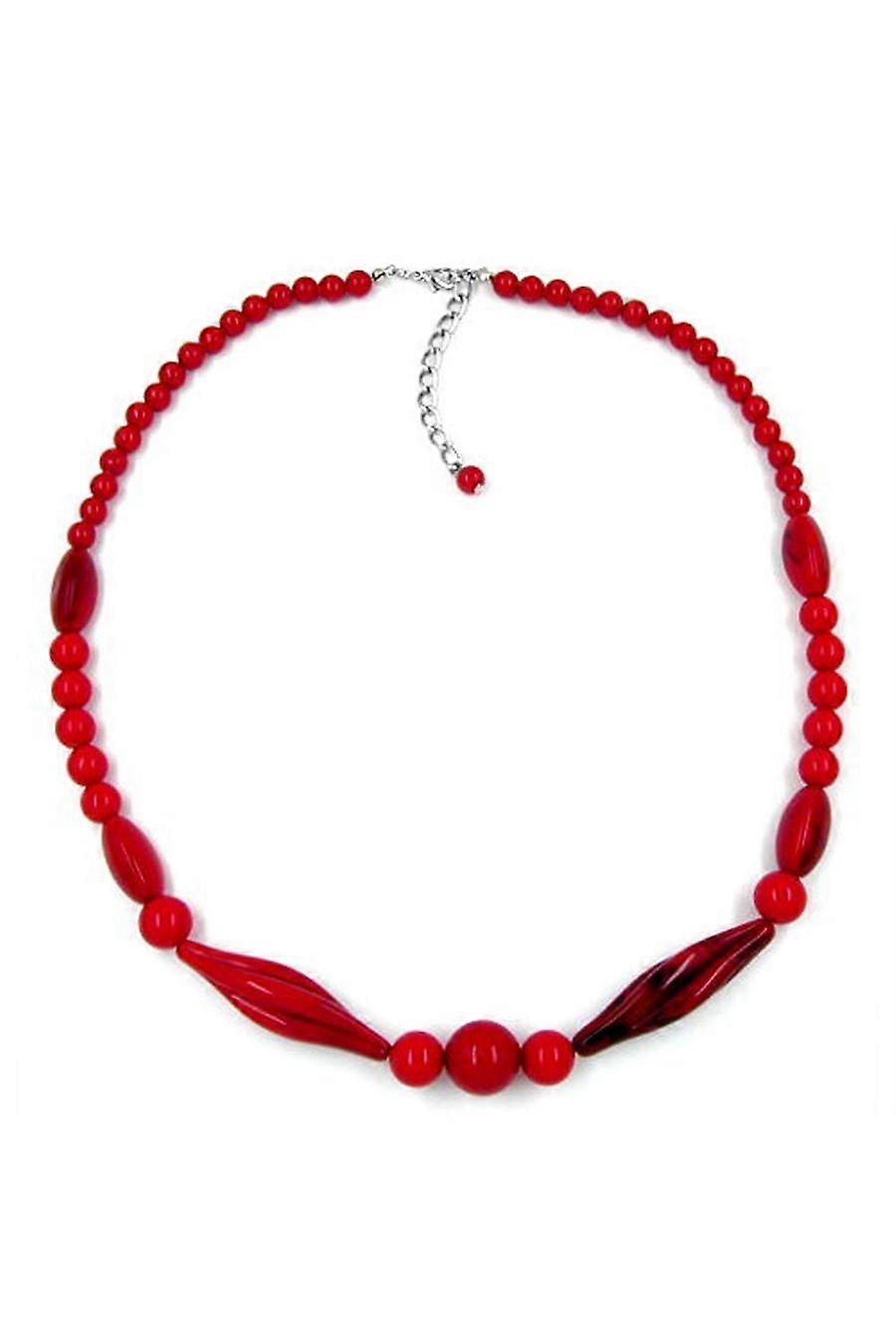 Necklace Beads Red-black Marbeled 50cm - Gl02192