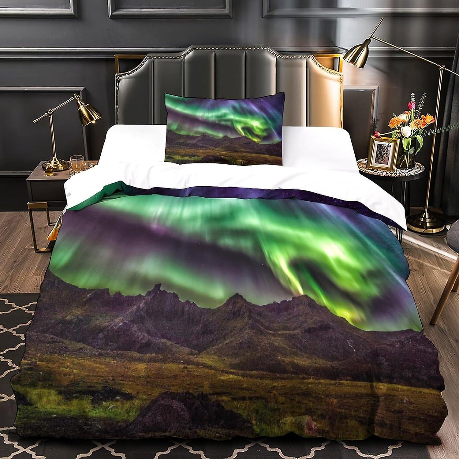 2 Parça Kuzey Işıkları Yastık Kılıflı Nevresim Takımı Aurora