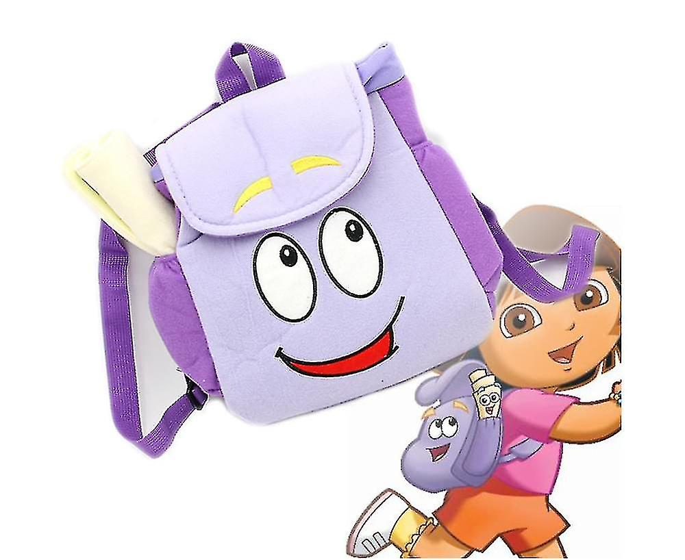 درة المستكشف الأرجواني القطيفة على ظهره مع خريطة أطفال لعبة مدرسة هدايا عيد الميلاد