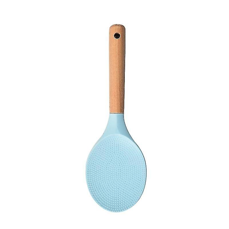 Premium Rice Spoon Spatula with Beech Wood Handle and Premium Silicone (Sky Blue)