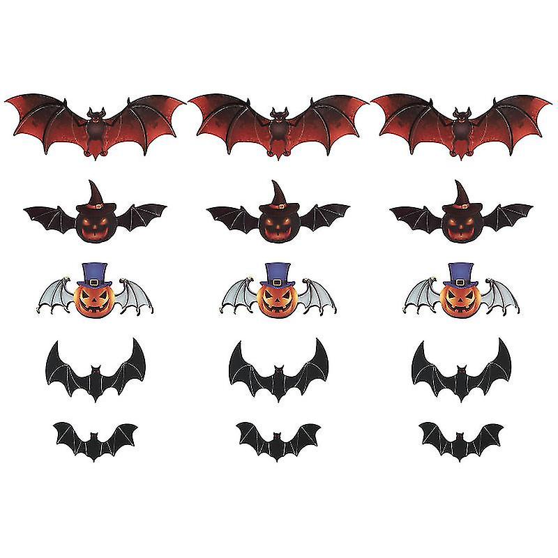 5set 3d Halloween Bat Decals For Halloween Decorations