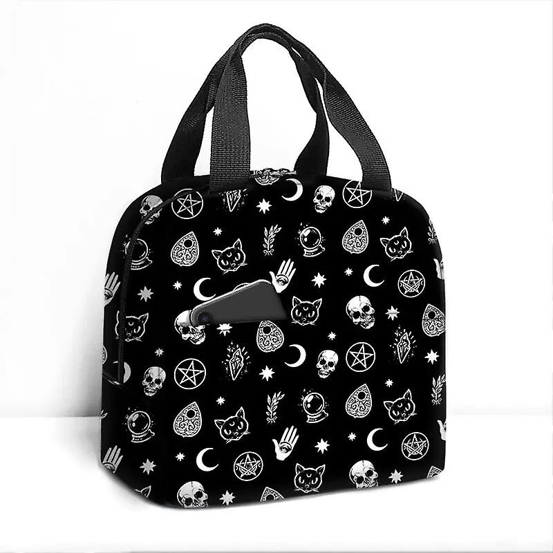 الساحرة القمر القط طباعة معزول حقيبة الغداء امرأة ساحرة للماء التخييم نزهة حقيبة السحر صندوق الغداء تبريد الحقائب الحرارية