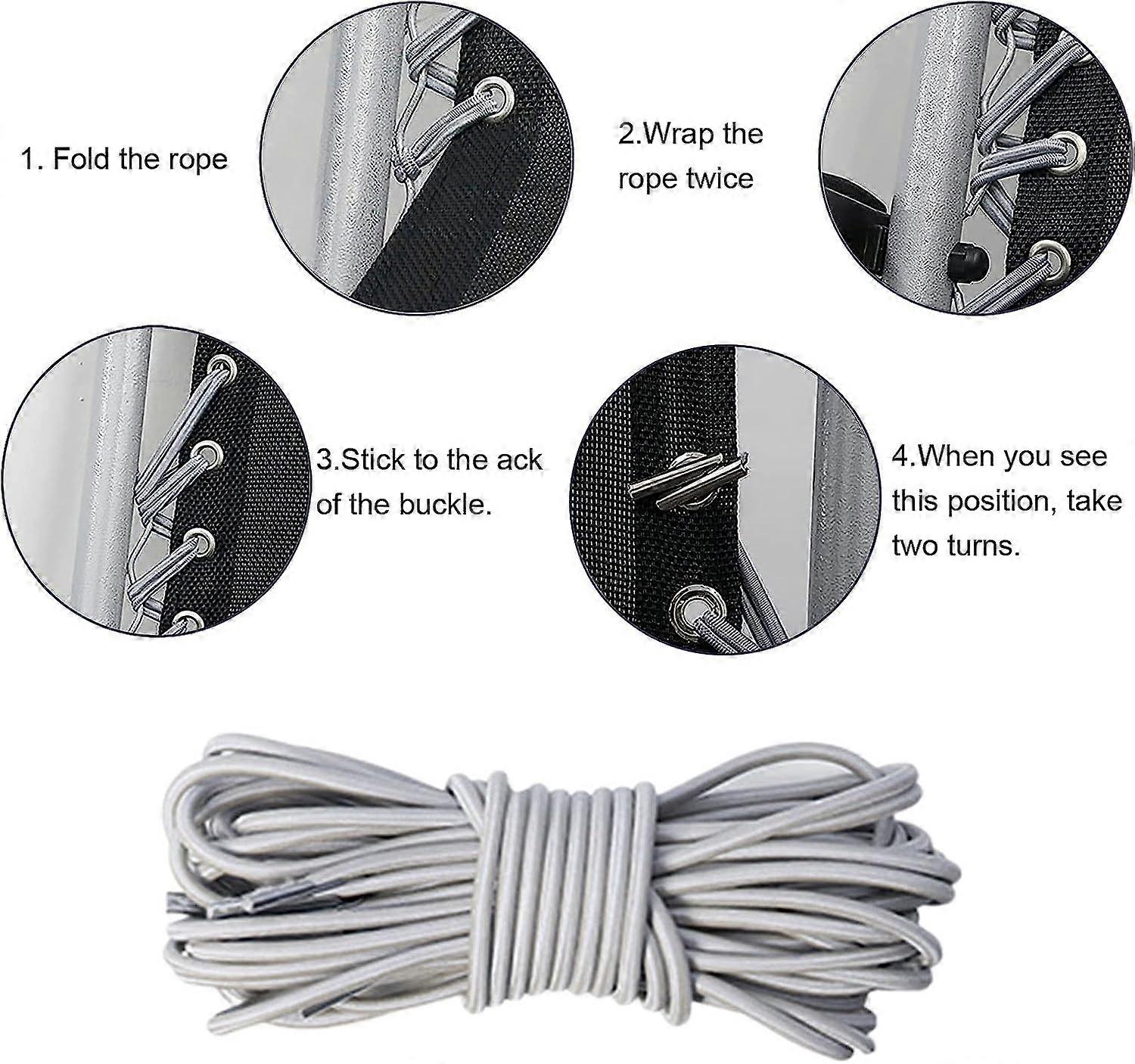 4PCS Extra Long Repair Cord For Zero Gravity Chair, COITEK Replacement Elastic Cords Repair Tool Kit For Repairing Zero Gravity Chair, Recliners (Silver