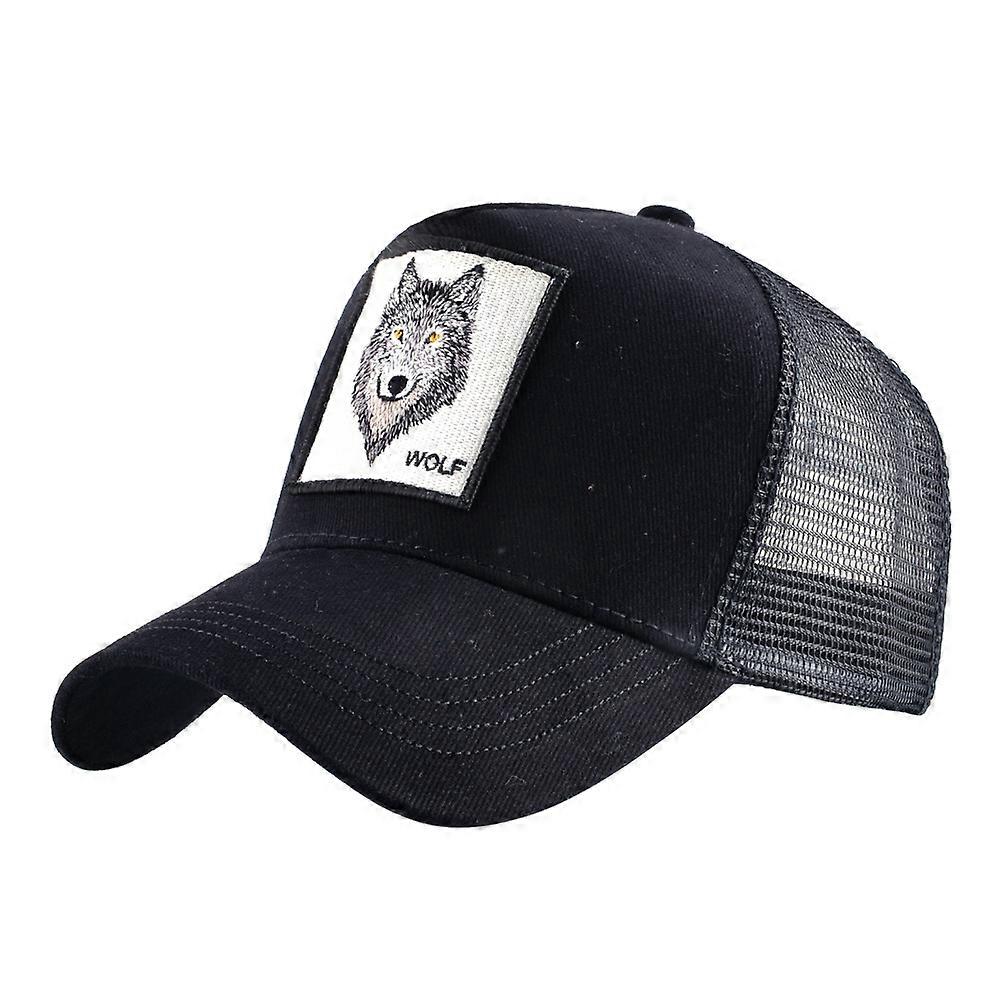 Unisex Animal Mesh Trucker Hat Square Patch Baseball Caps