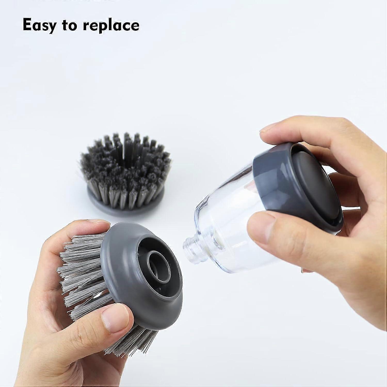 Replaceable Brush Head - 2 Pack (Grey - Nylon Bristles)