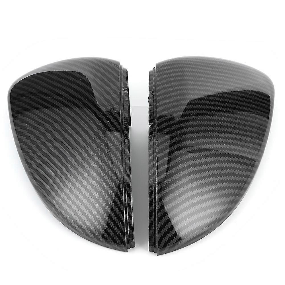 Carbon Fiber Style Rearview Wing Mirror Cover Decorative Caps Fit for MK7 2014~2018 E2U411