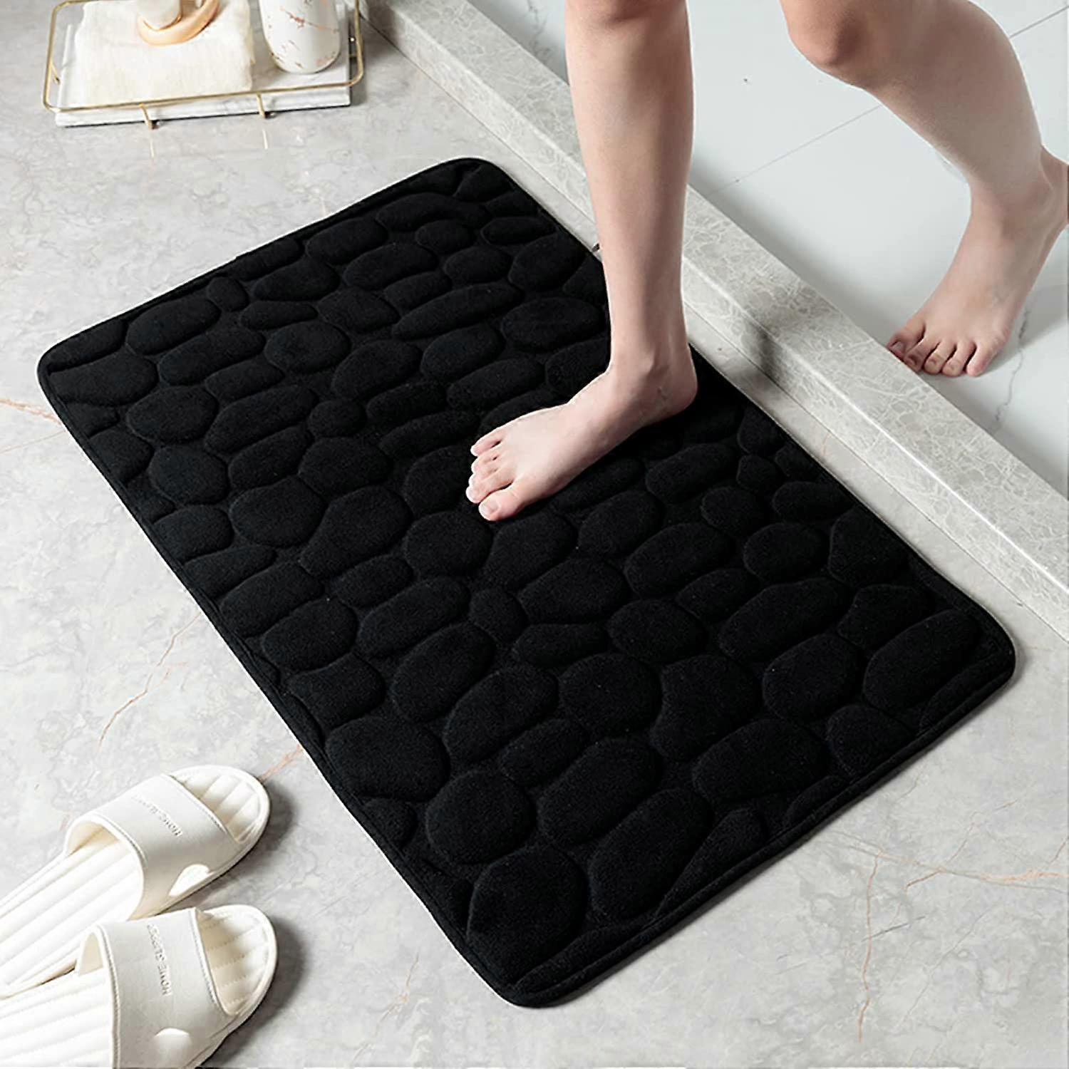 Quilted Memory Foam Bath Mat - Luxurious Softness, Anti-fatigue, Cobblestone Embossed Design for Relaxing Spa Feel - Perfect for Bathroom, Kitchen, Be
