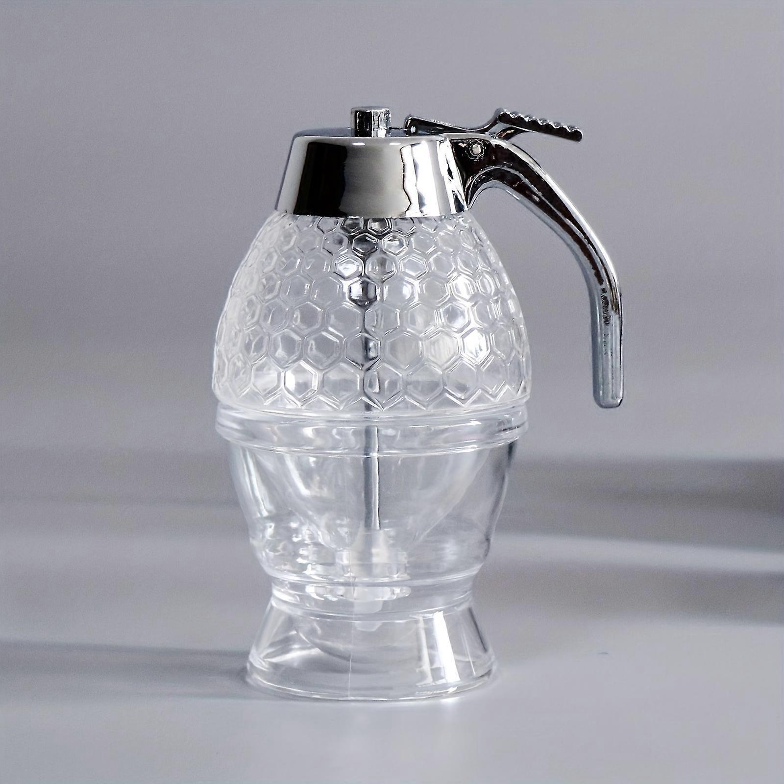Elegant Bee-Inspired Honey Dispenser - No-Drip Press-Type Handle - Multipurpose Syrup, Juice Container for Kitchen Decor