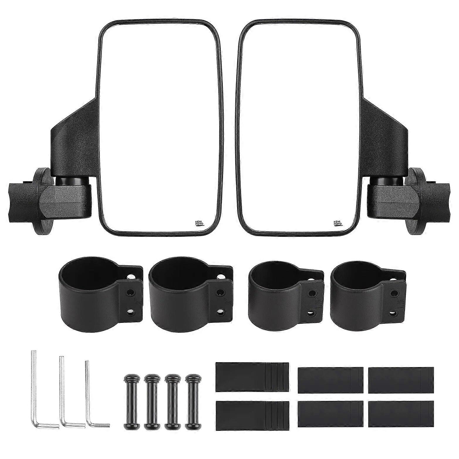 Utv Convex Side Mirrors 1.6-2" Compatible With Polaris Rzr 800 900 1000 For Can Am Commander Maverick X3 For Cf-moto