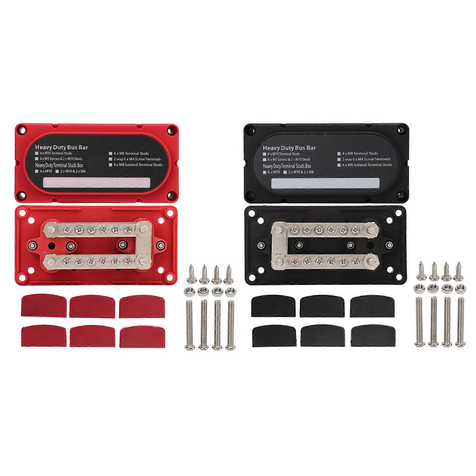 2PCS Heavy Duty Bus Bar Box Module con coperchio DC48V 100A ritardante di fiamma per auto camion camper navi barche