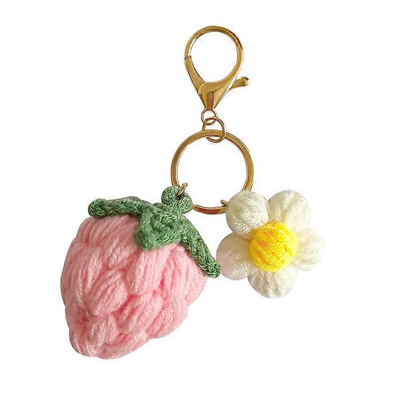 Keychain Handmade Weaving Cute Strawberry Flower Keychains