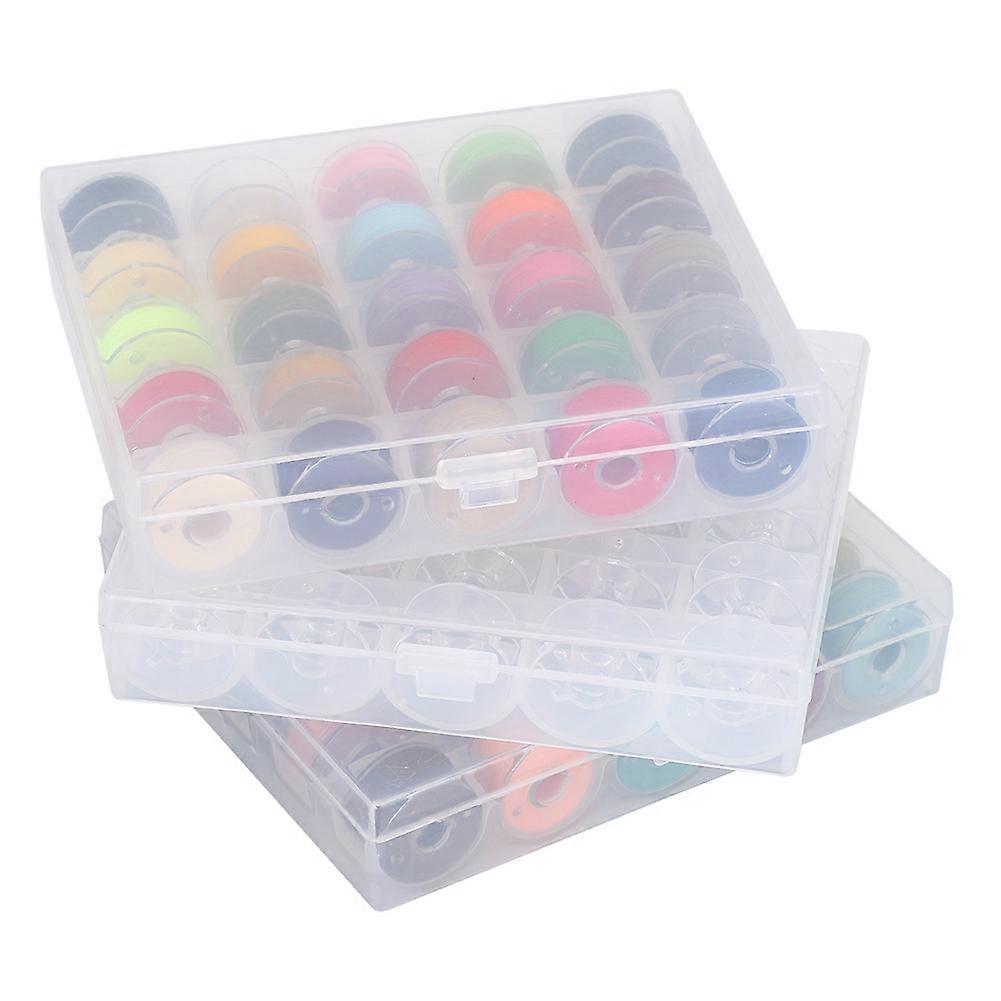 Assorted Colors Bobbins Sewing Threads Empty Bobbin with Transparent Case for Household Electric Sewing Machine