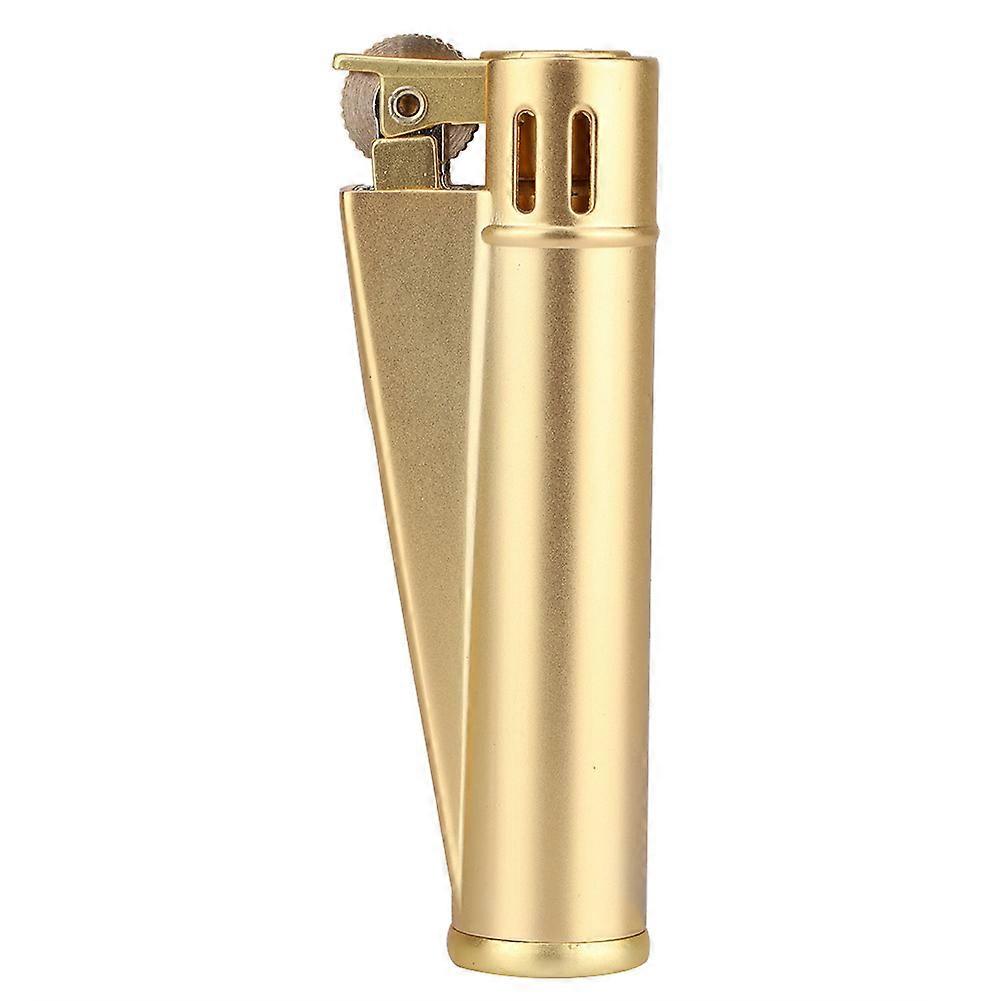 Portable Windproof Slim Refillable Cigarette Lighter Wheel Flint Lighter (Matt Gold)