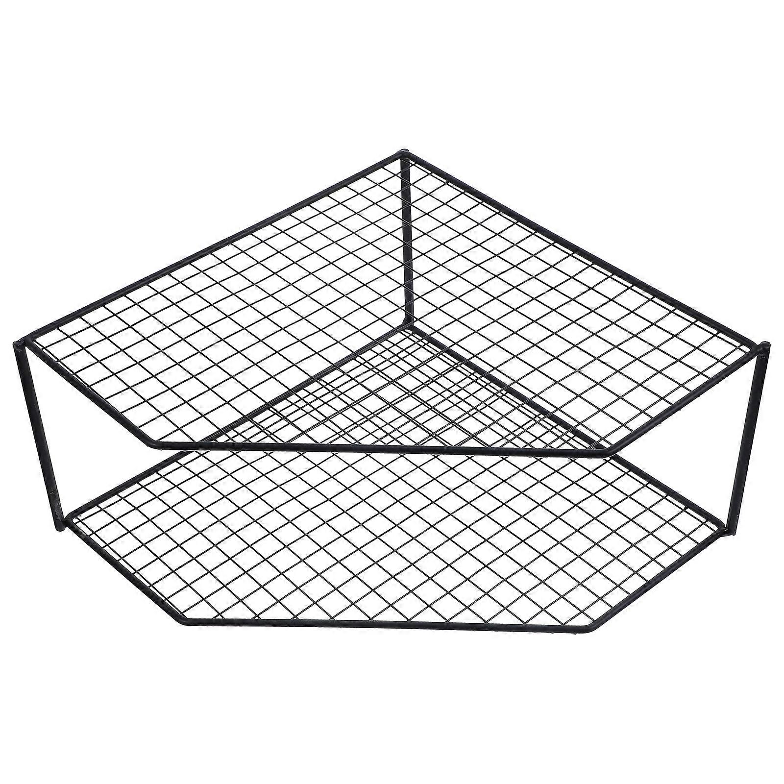 Two-layer Pan Rack Kitchen Pot Storage Rack Countertop Pan Organizer Kitchen Supply