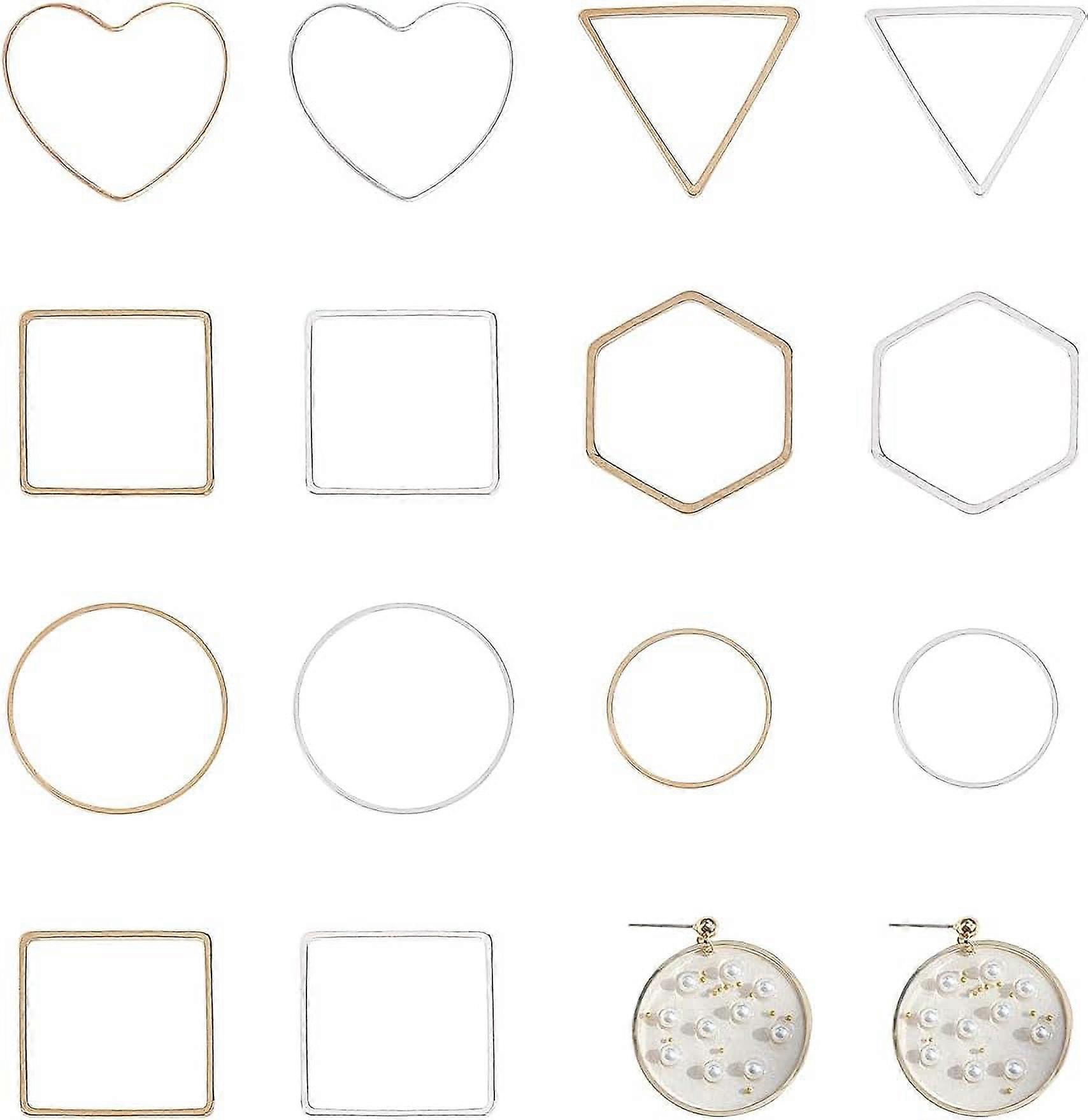 Brass Linking Rings Mixed Shapes Mixed Color 16.5x8.5x1.6cm 240pcs/box