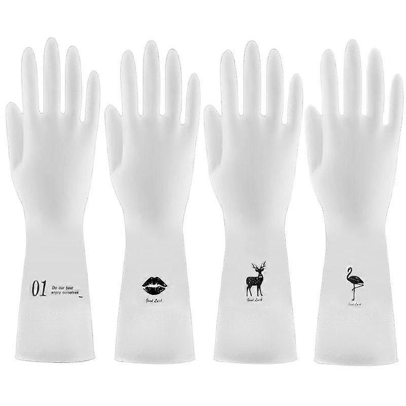 Clear White Laundry Waterproof Plastic Durable Kitchen & Household Gloves