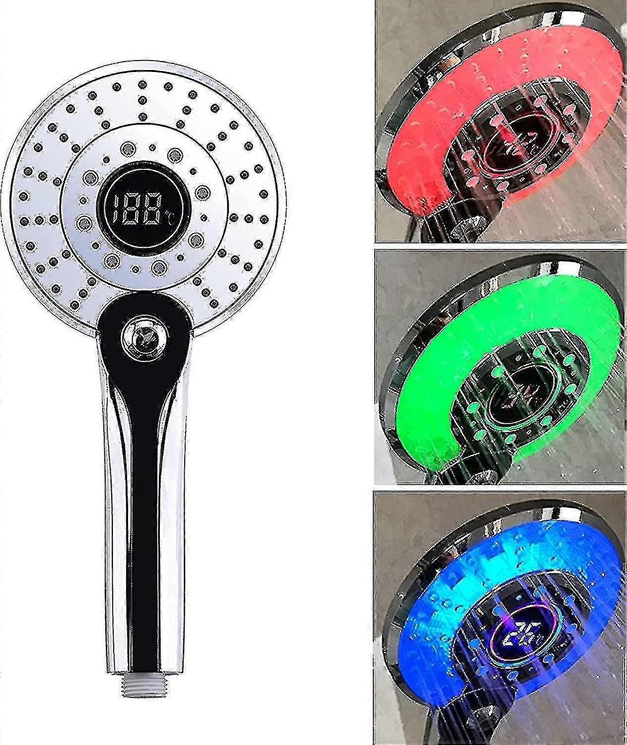 Soffione doccia a led 3 colore che cambia colore soffione doccia digitale temperatura Fahrenheit