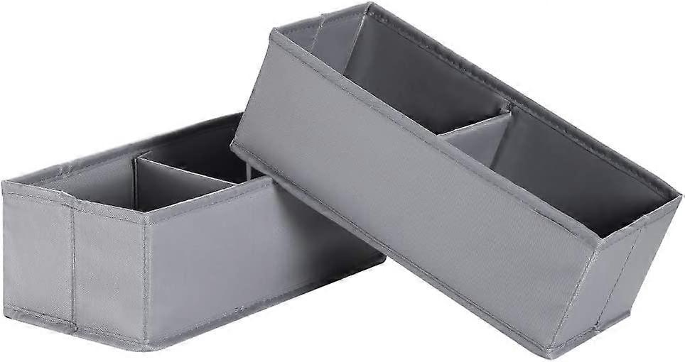 Fabric 2 Storage Baskets Children's Room 2 Compartments Foldable Box for Shelf Cupboard