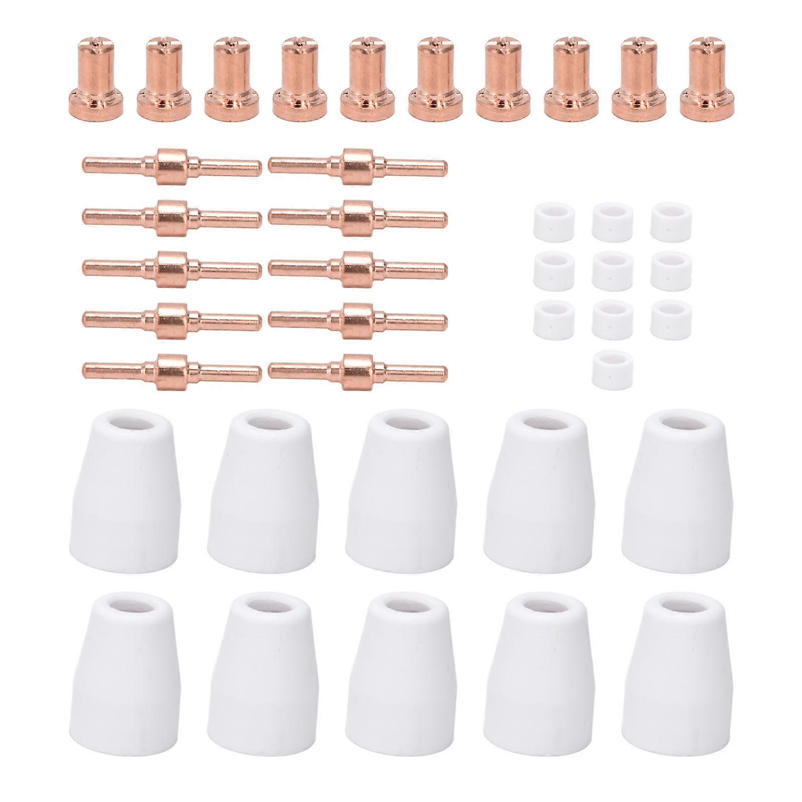 40Pcs Plasma Cutter Consumables Shield Cup Electrodes Ring Tips Durable Plasma Cutter Accessories YEMAA