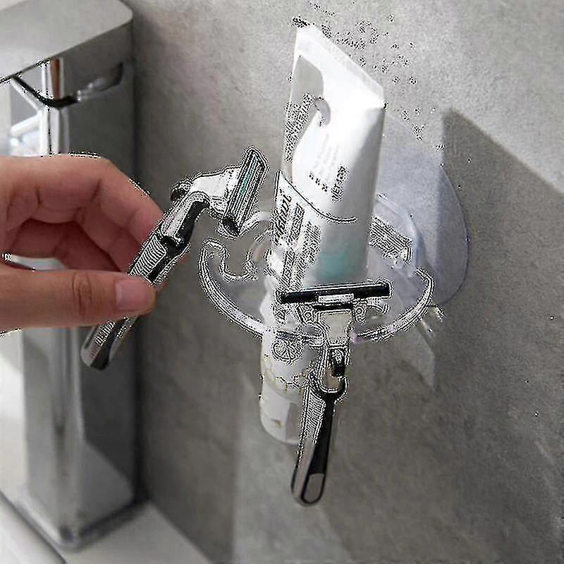 1pc Toothbrush Organizer Razor Shaver Storage Rack Self Adhesive Toothpaste Storage Holder Kitchen