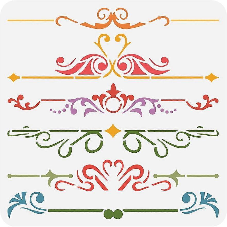 1pc Floral Pattern Stencil Reusable PET Drawing Painting Stencils for Painting on Floor Furniture Wood 12x12 inch