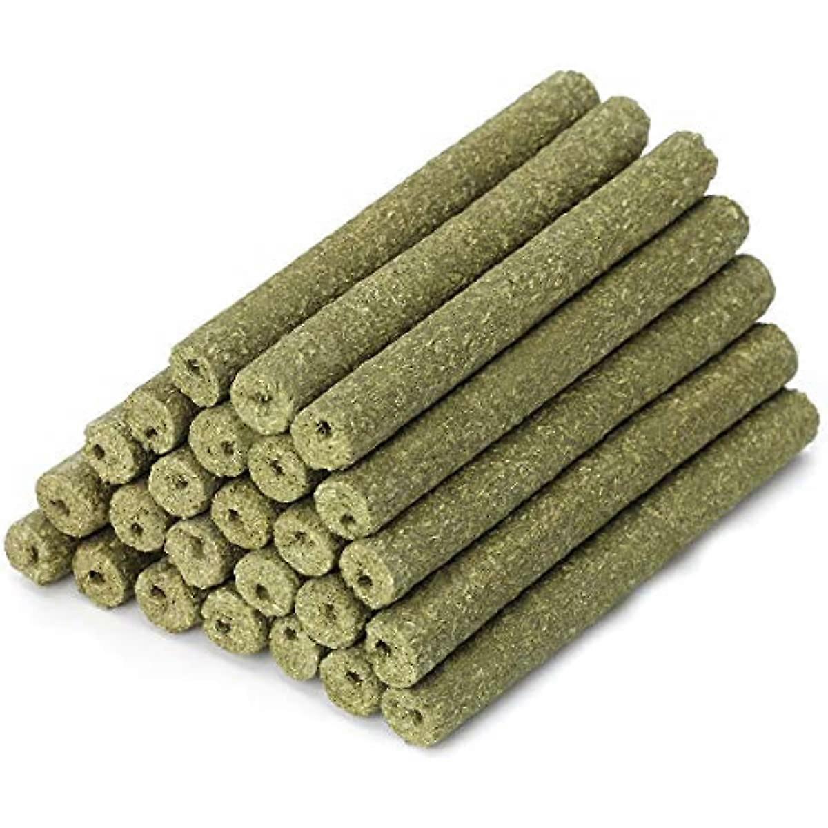 25 PCS Natural Timothy Hay Sticks Chinchilla Chew Toys  Timothy Grass Chew Sticks for Chinchilla Guinea Pig Hamster Rabbit Gerbil Parrot Bunny and Oth