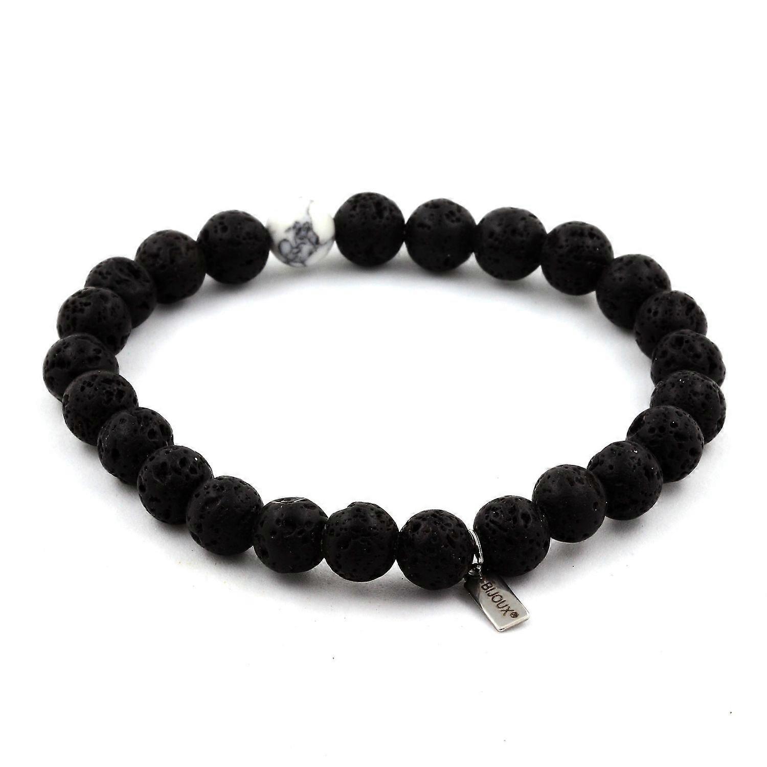 Lava + Howlite Bead Bracelet 8 mm