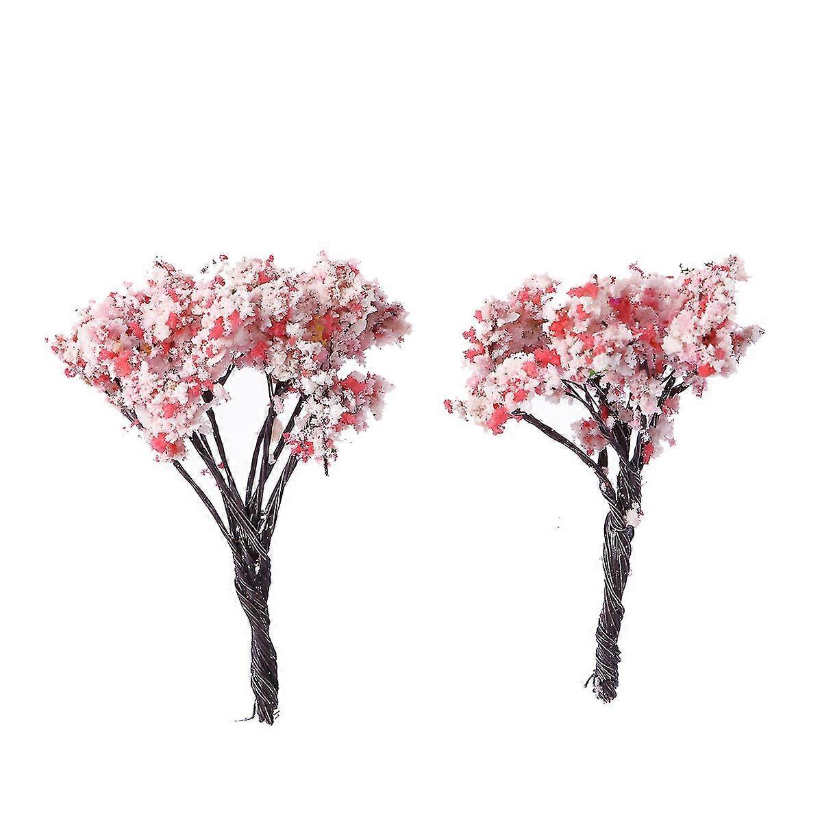 10PCS Simulation Tree Micro Landscape Simulation Succulent Plants Accessories Garden Decorations (Sakura)