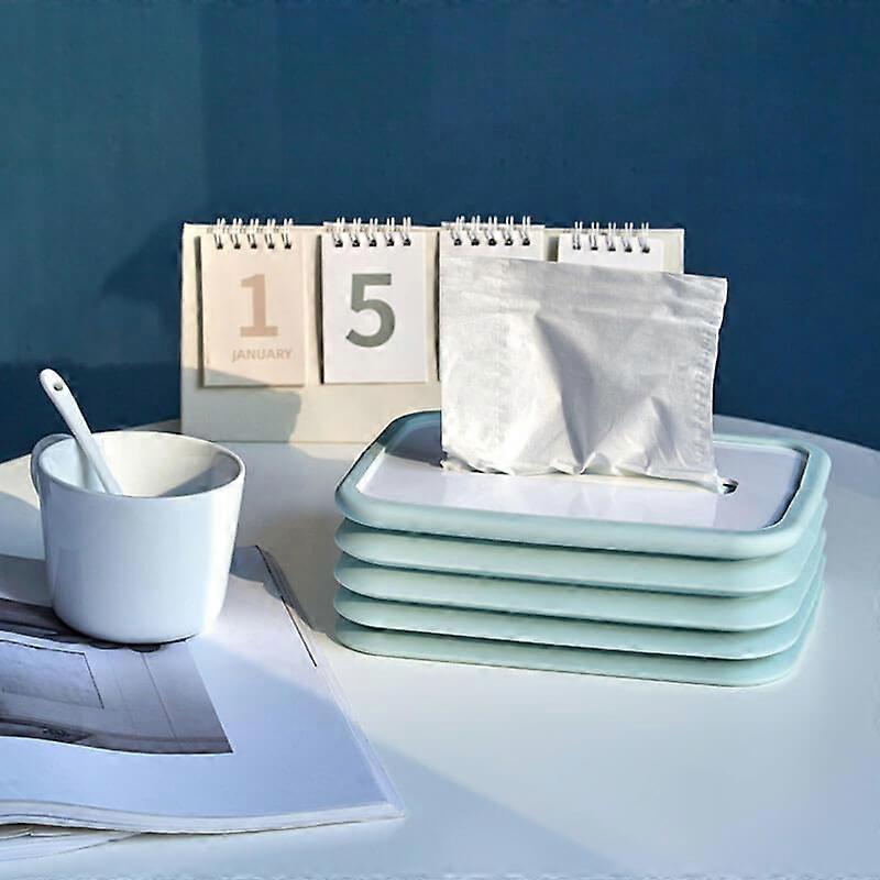 Silicone Folding Tissue Box Multi-Function Free-Retractable Capacity for Bathroom Kitchen Bedroom