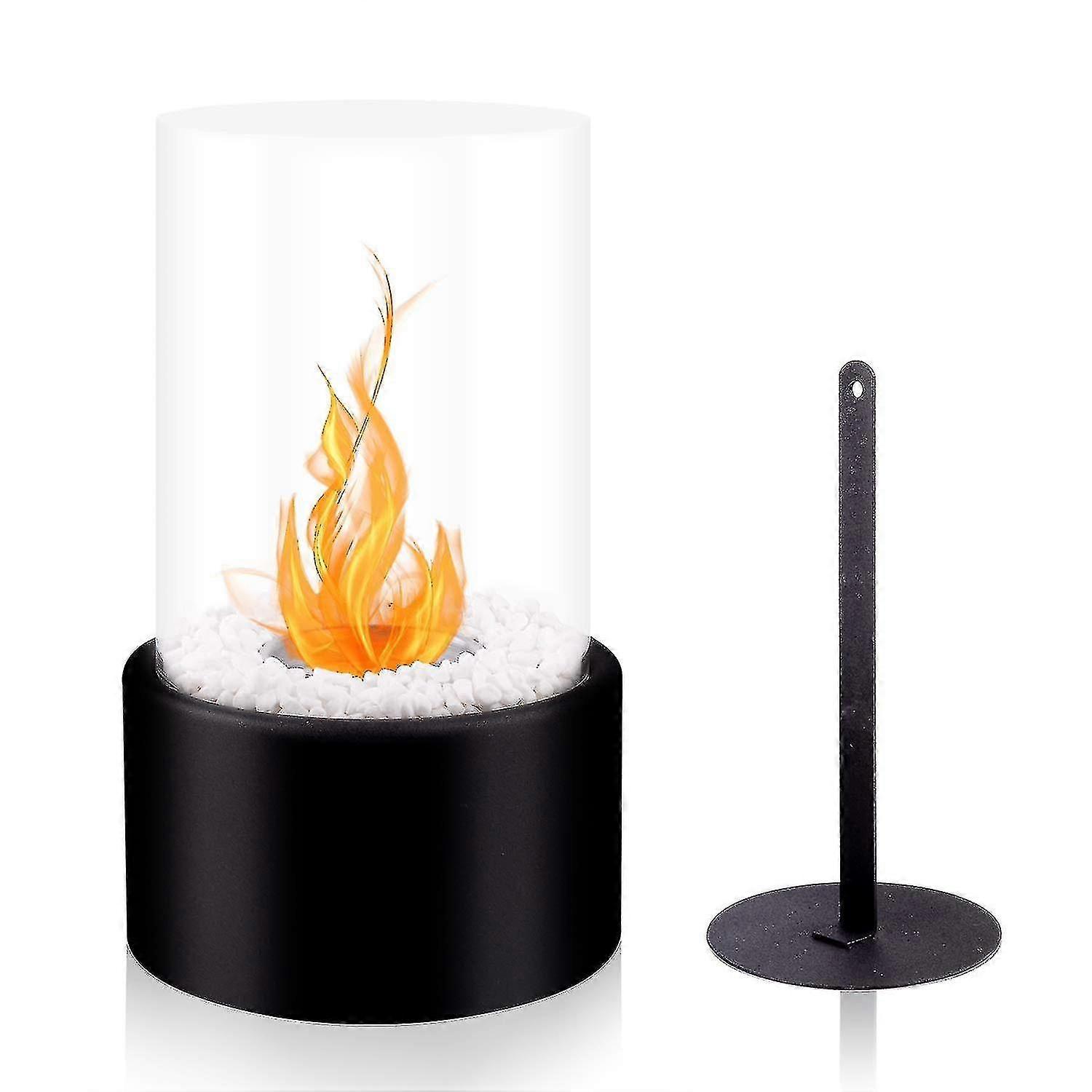 Tabletop Bio Ethanol Fireplace With Cylindrical Glass
