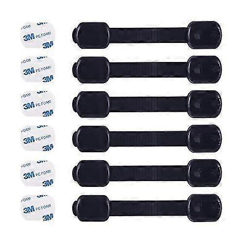 Lapsiturvalliset turvalukot - Vauvaneristyskaapin lukko 6 ylimääräisellä 3m liimalla - Säädettävät hihnan salvat kaappeihin, laatikoihin, kaappiin, uuniin, jääkaappiin, cl