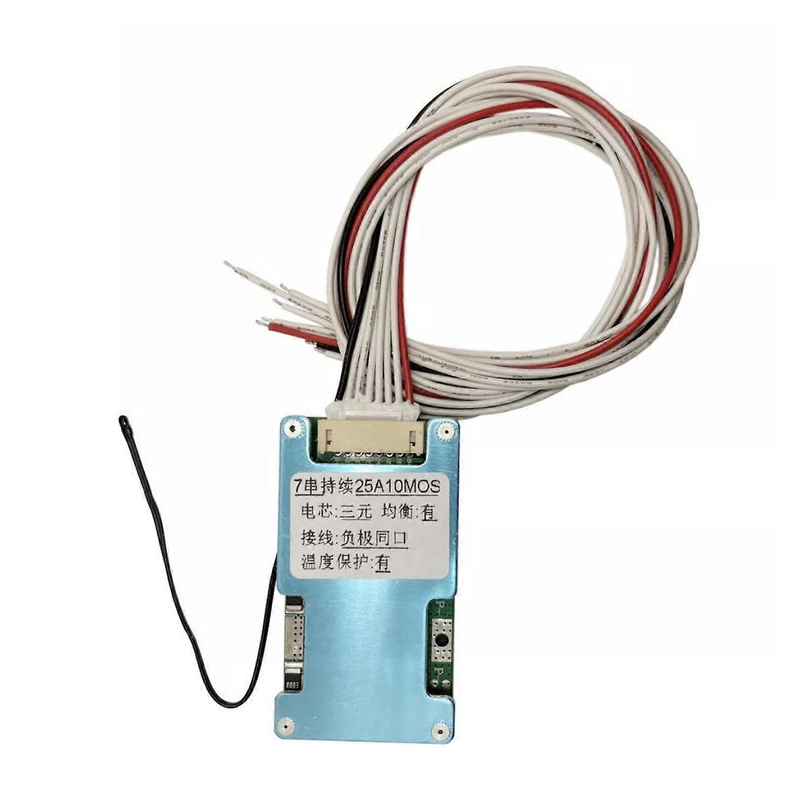 7S 24V 20A Li-ion 18650 Battery BMS Protection Board with Overload/Overcurrent/Short Circuit Protection & Balanced Charging