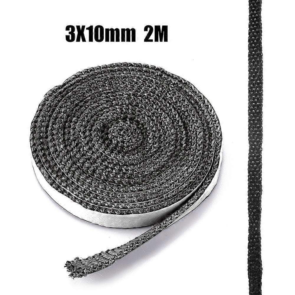 10 / 15mm الموقد ختم حبل حرق الأخشاب موقد الباب ذاتية اللصق الألياف الزجاجية ختم الحبل استبدال 2M أسود طوقا الشريط