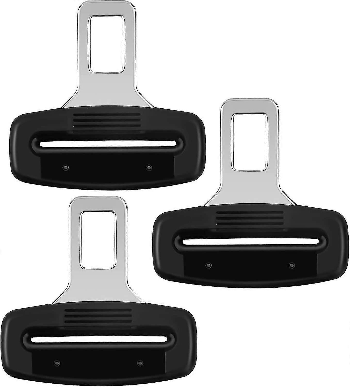 Car Seat Belt Straight Tongue Black Straight Tongue Simple And Universal 3 Pieces