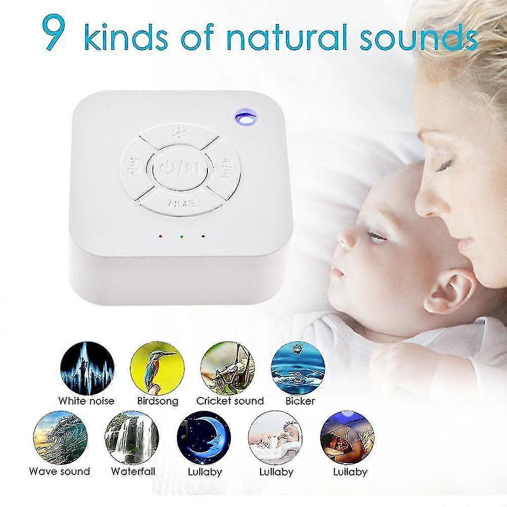 White Noise Machine Usb Rechargeable Timed Shutdown Sleep Sound Machine For Sleeping & Relaxation