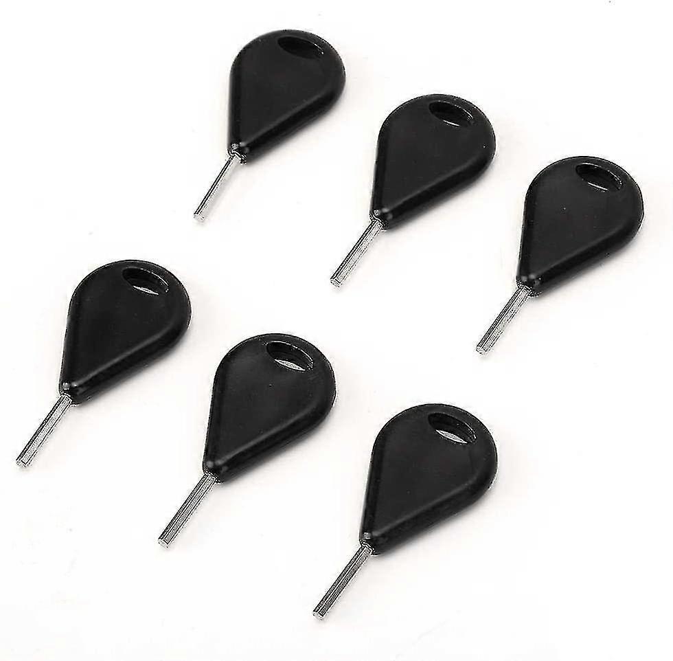 Pack Of 6 Surfboard Fin Key, Metal Hex Key Surf Fin Key Spare Replacement Surfing Boar Accessory(black)