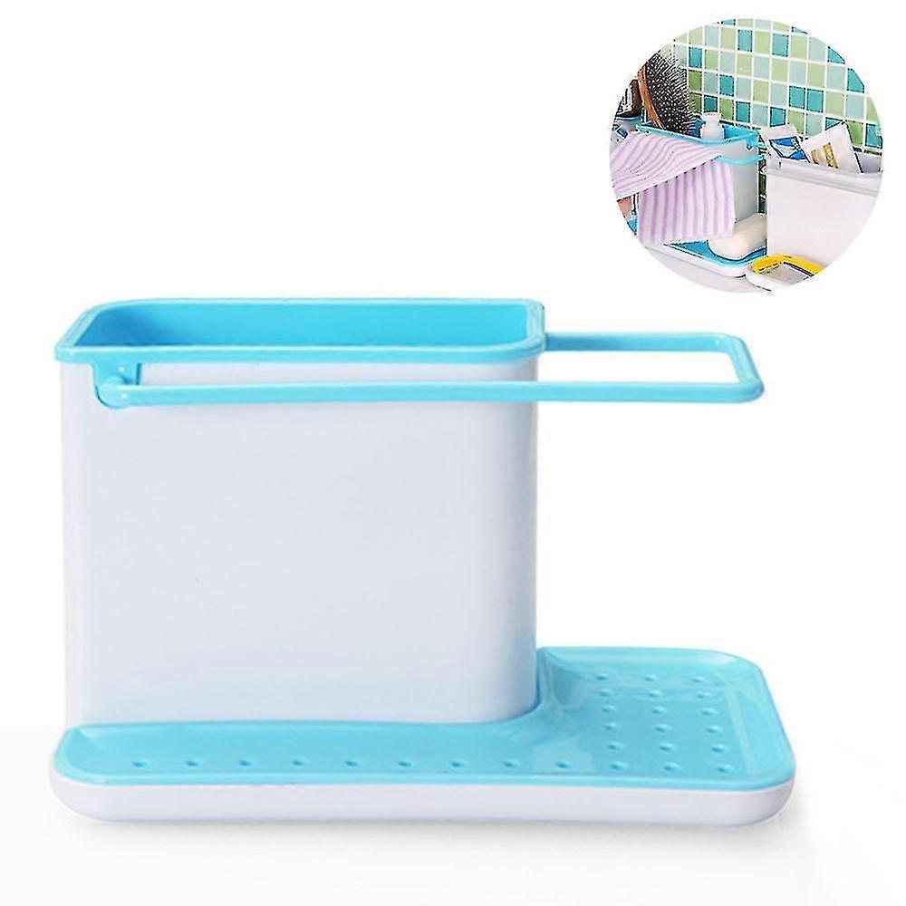 Dish Rack, Drying Rack Utensil Holder, Cutting Board Holder, Rustproof--blue