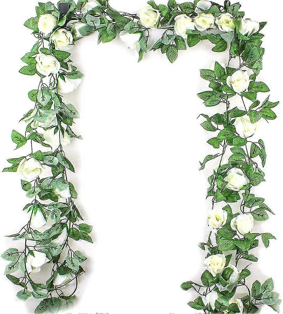 Acsergery 2.5m Artificial Flower Vine Simulation Rose Flower Rattan Silk Wisteria Garland Gift